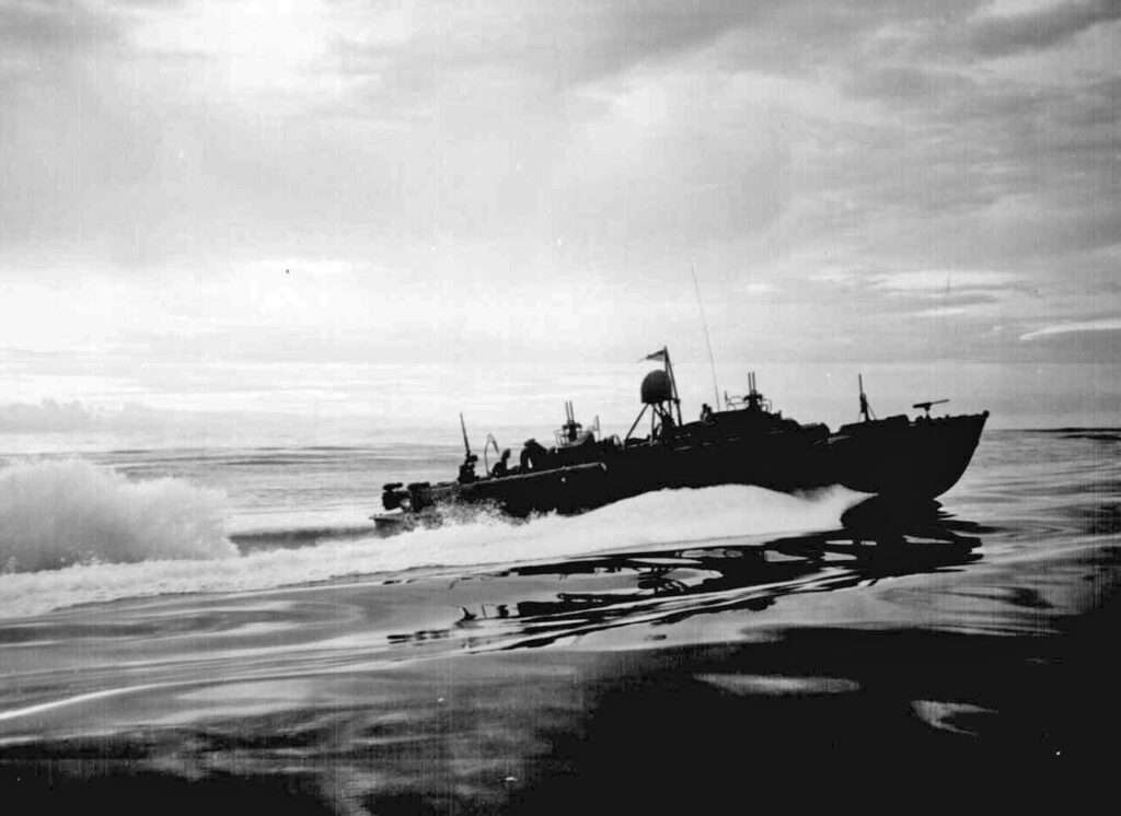 An Elco PT Boat travelling in New Guinea.