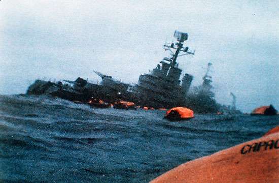 ARA General Belgrano sinking.