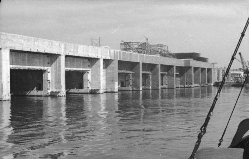Submarine base at Saint-Nazaire during WW2.