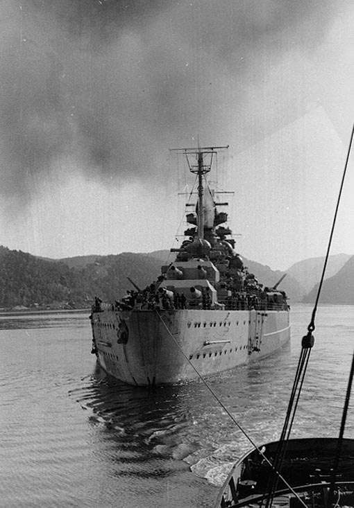 The Tirpitz in Norwegian waters.