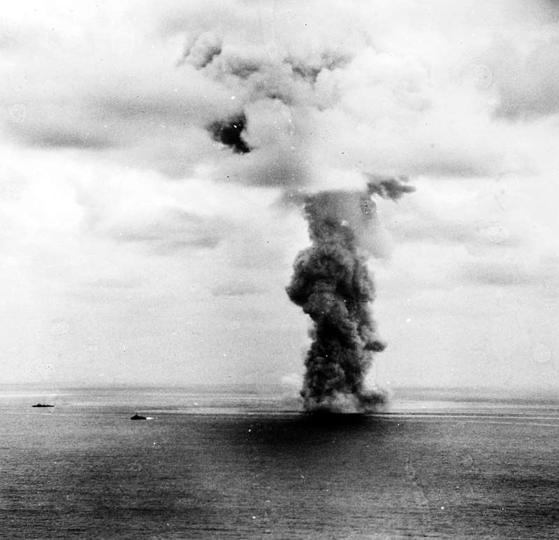 Mushroom cloud from the Yamato exploding. 