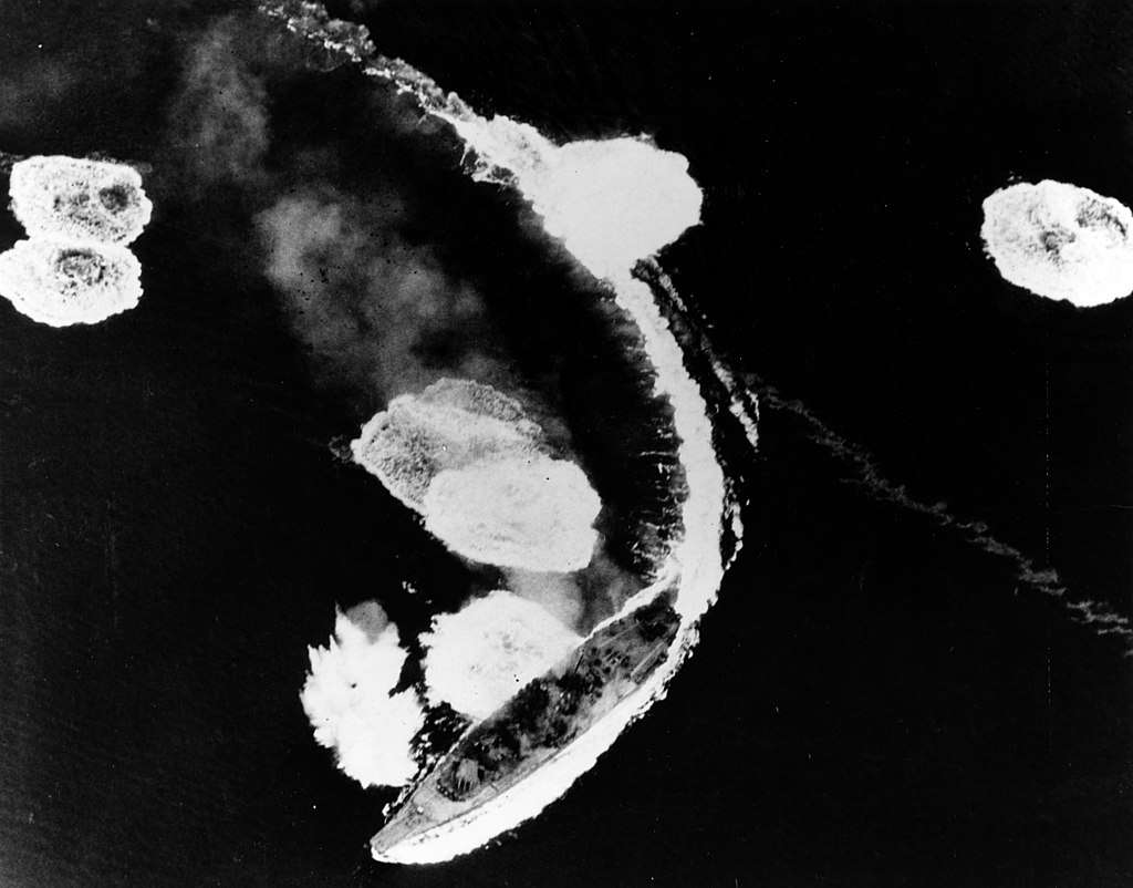 Yamato under air attack.