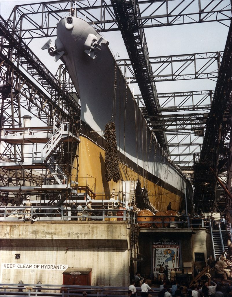 USS Iowa under construction. 