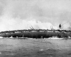 SMS Blucher sinking during the Battle Of Dogger Bank.