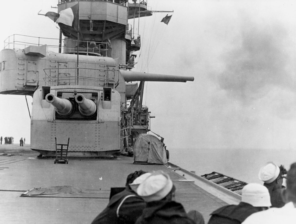 Firing the 8 inch guns on board the USS Lexington in 1928. 