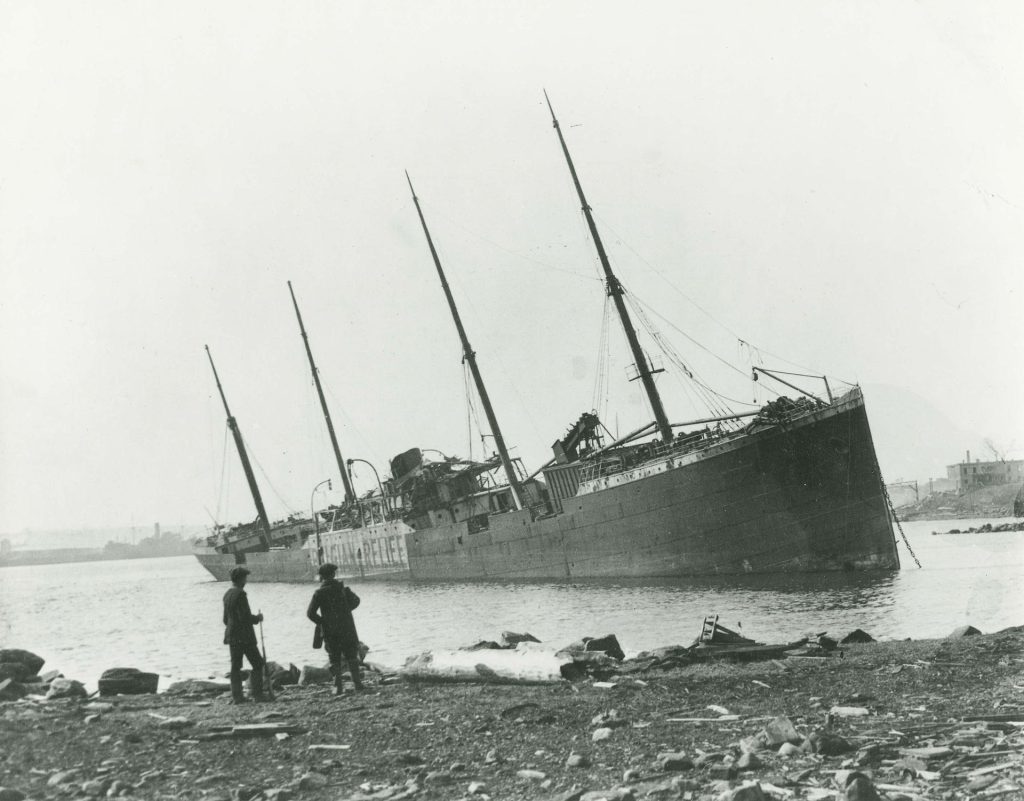 Run aground ship after the Halifax Explosion. 