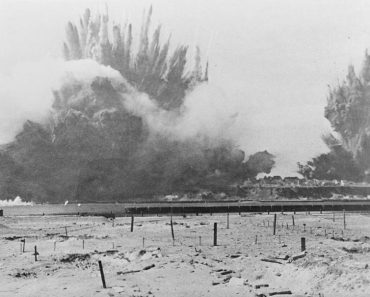 The explosion during Operation Big Bang.