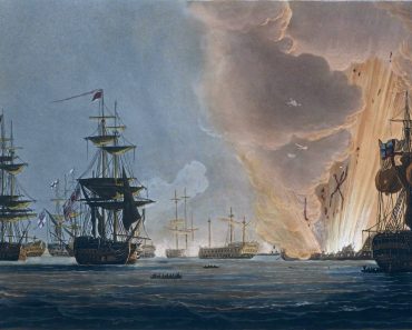 Portrait of L'Orient exploding during the Battle of the Nile.