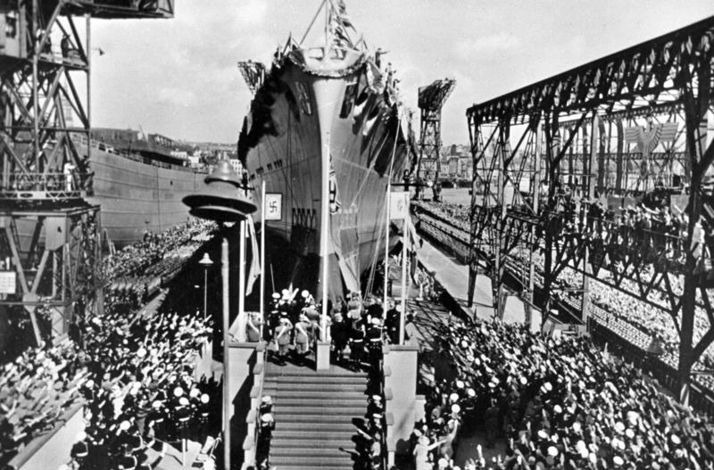 The launch of Prinz Eugen, 22 August, 1938.