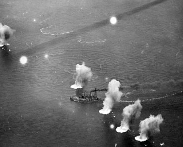 Coast Battleship No. 4 under fire during the exercise off Panama.