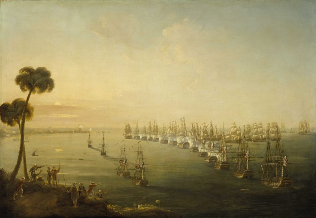 Painting of the Battle of the Nile. 