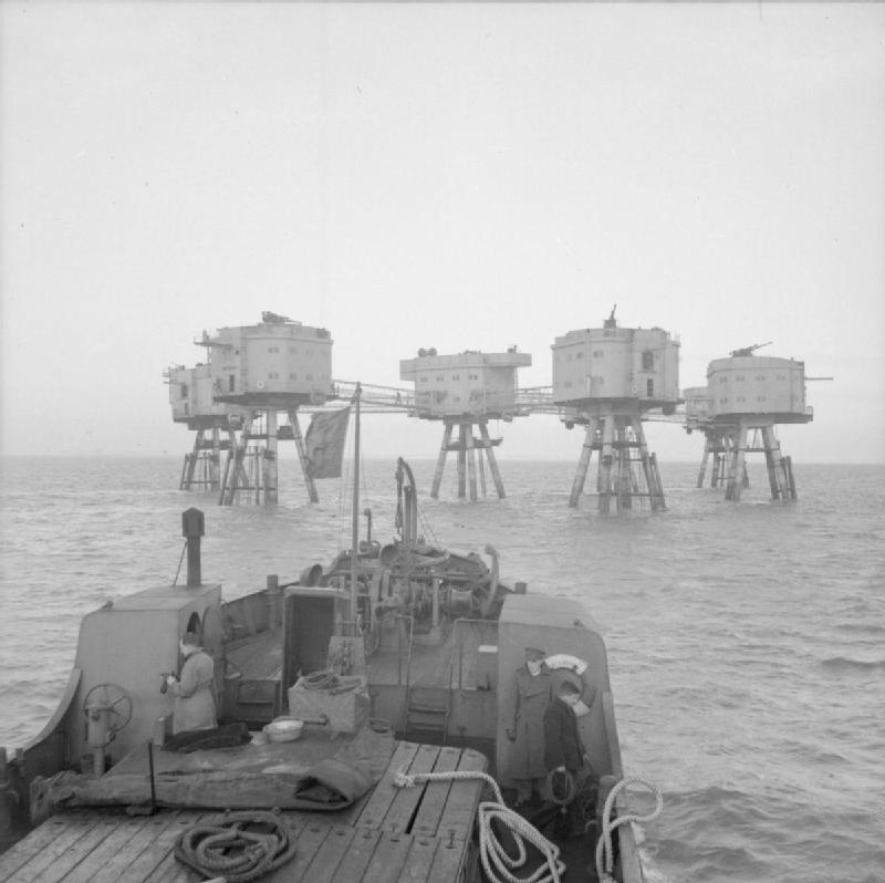 Maunsell Sea Forts in the Thames Estuary. 