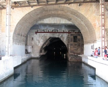 Tunnel entrance to the Balaklava Naval Museum.