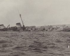 SMS Defflinger scuttled at Scapa Flow.