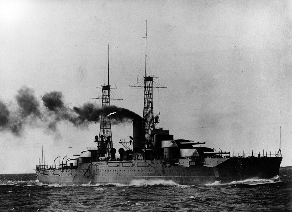 USS Nevada pictured during trials in 1916. 