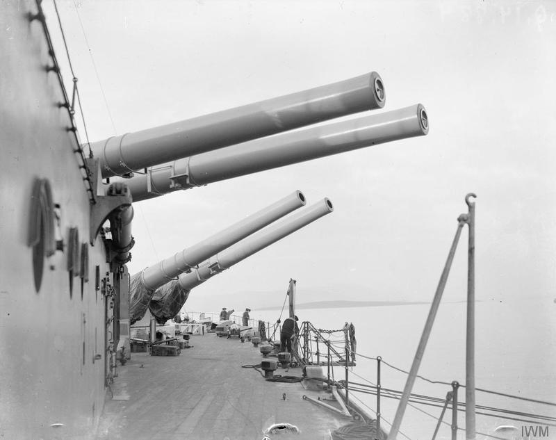 15 inch guns on board HMS Royal Oak. 