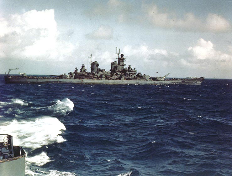 USS New Jersey in the Pacific during the Second World War. 