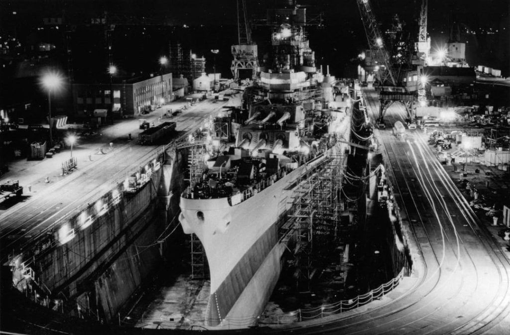 USS New Jersey in drydock in 1967. 